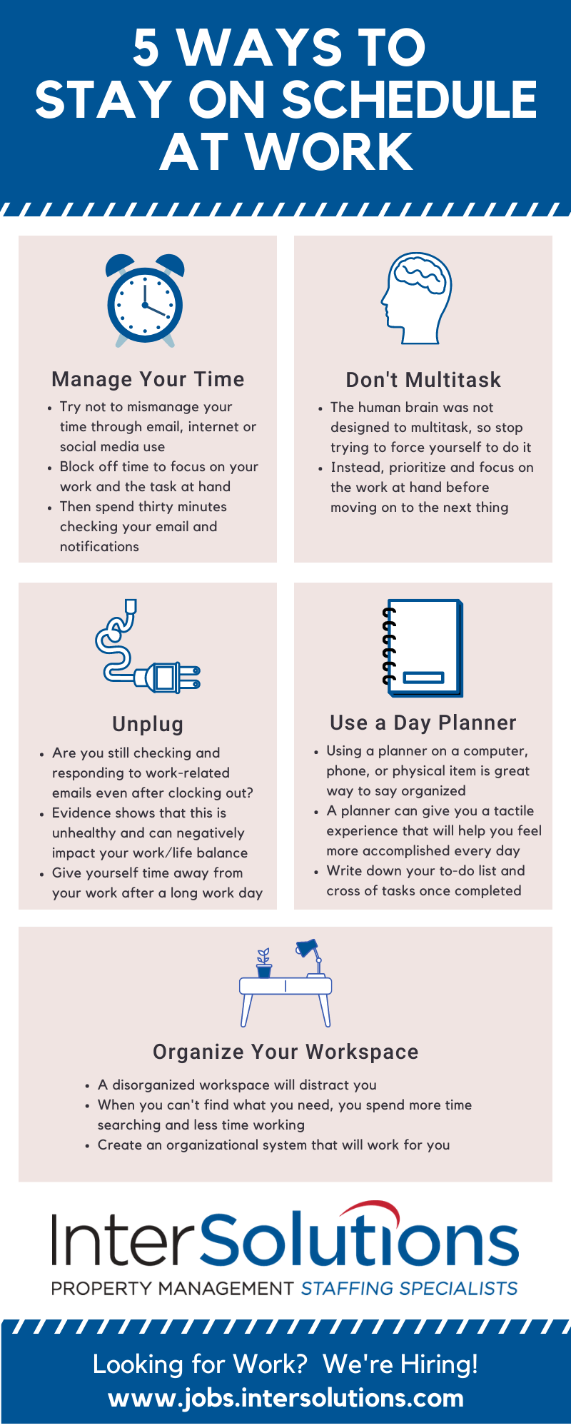 5 Ways to Stay on Schedule at Work - Infographic - InterSolutions