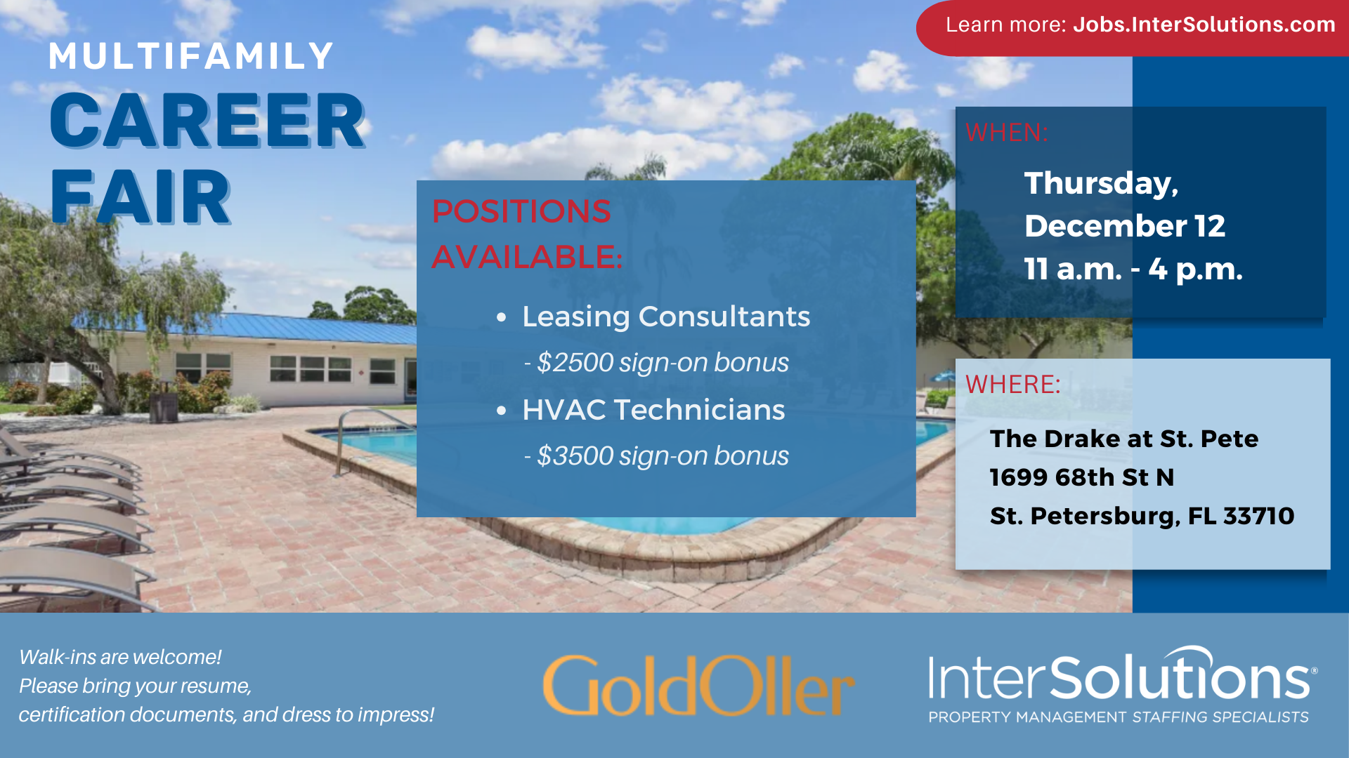 InterSolutions & GoldOller to co-host a Multifamily Career Fair in St ...
